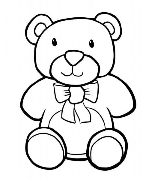 Hình ảnh hoạt hình của một con gấu bông với một chiếc nơ