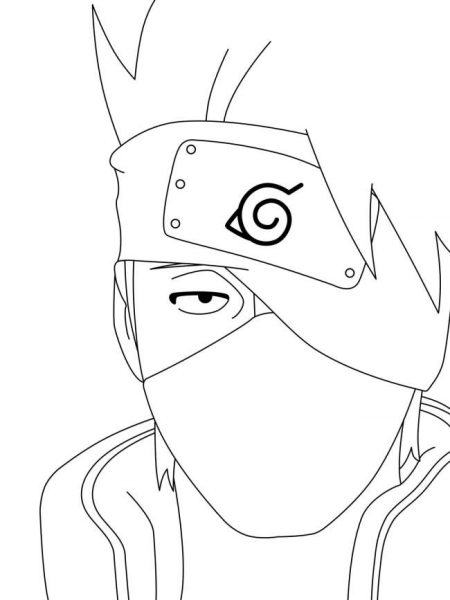 Tranh tô màu Naruto che một bên mắt