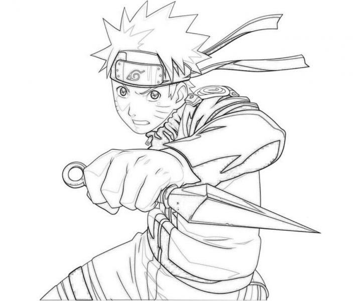 Tranh tô màu Naruto chạy dao