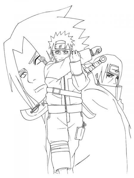 Tranh tô màu Naruto chắp tay trước ngực