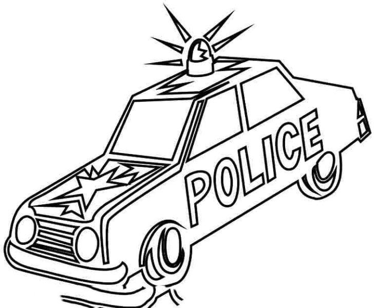 Một bản phác thảo của một chiếc xe cảnh sát với huy hiệu