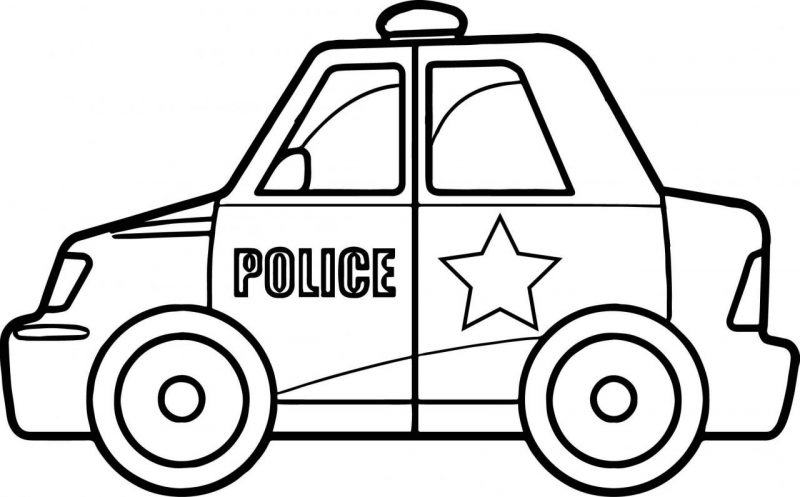Tranh tô màu xe cảnh sát cho bé tô màu
