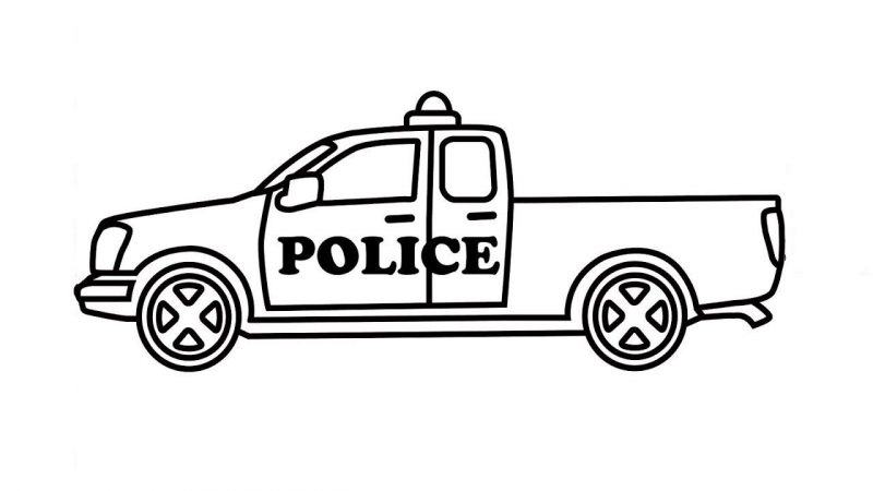 Một bản phác thảo của một chiếc xe cảnh sát không có nắp phía sau