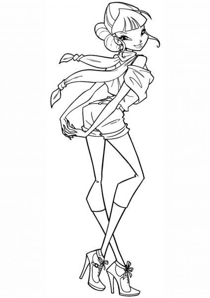 Hình ảnh hoạt hình công chúa Winx chắp tay sau mông