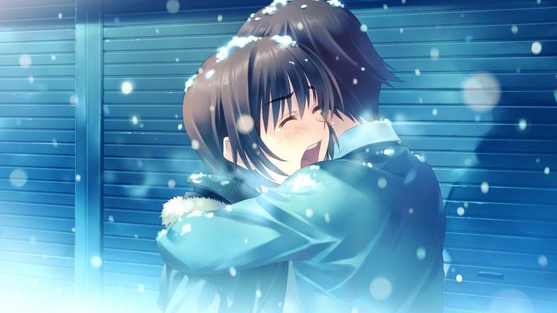 hình ảnh ôm người yêu khóc dưới tuyết