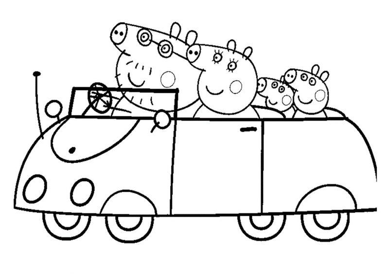 Phim hoạt hình Peppa Pig ngồi trong ô tô