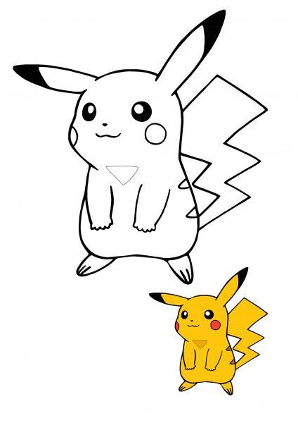 Tranh tô màu Pikachu Pokemon cho bé tô màu