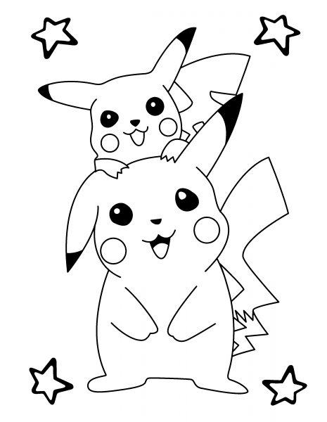 Tranh tô màu Pokemon và ngôi sao