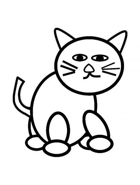 Một bản phác thảo của một con mèo ngồi trên mặt của nó