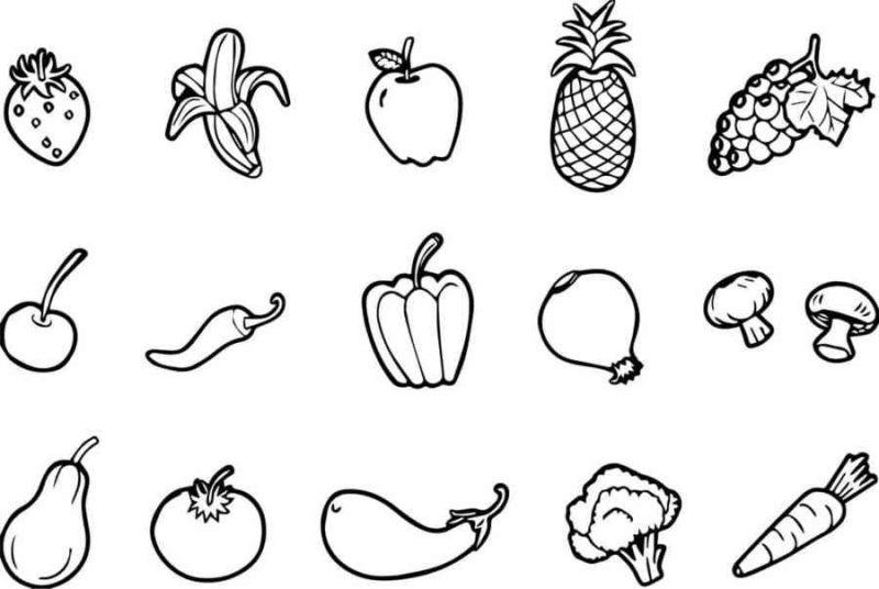 Trang màu của trái cây và rau quả