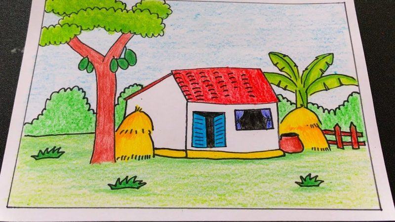 Cách vẽ một ngôi nhà ở nông thôn