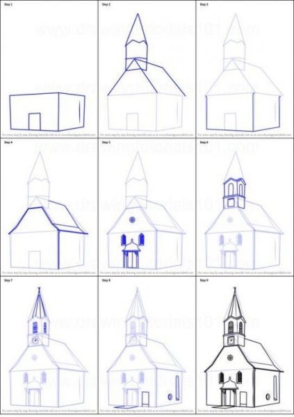 Làm thế nào để vẽ một nhà thờ đáng yêu