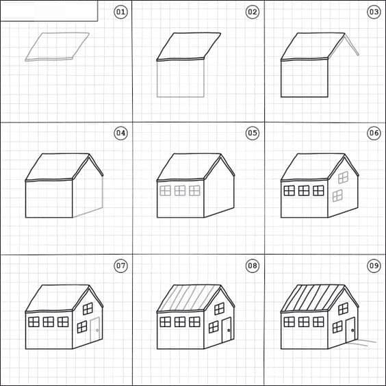 Làm thế nào để vẽ một ngôi nhà trong 3d