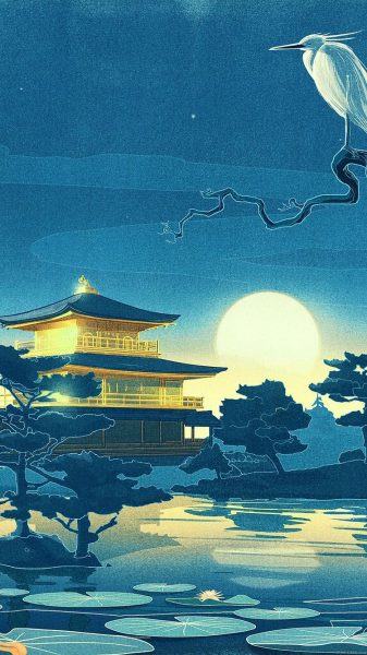 Một bức tranh Nhật Bản về đêm trăng