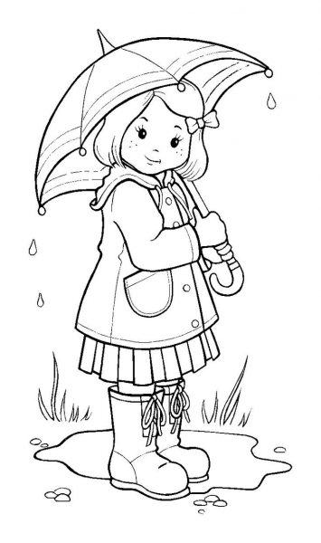 Chân dung cô gái đứng dưới ô