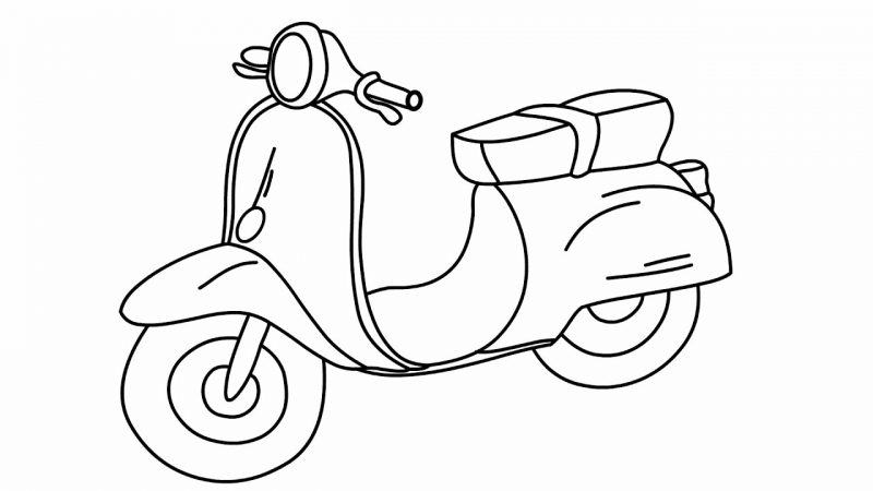 Một bản vẽ đơn giản của một chiếc xe máy