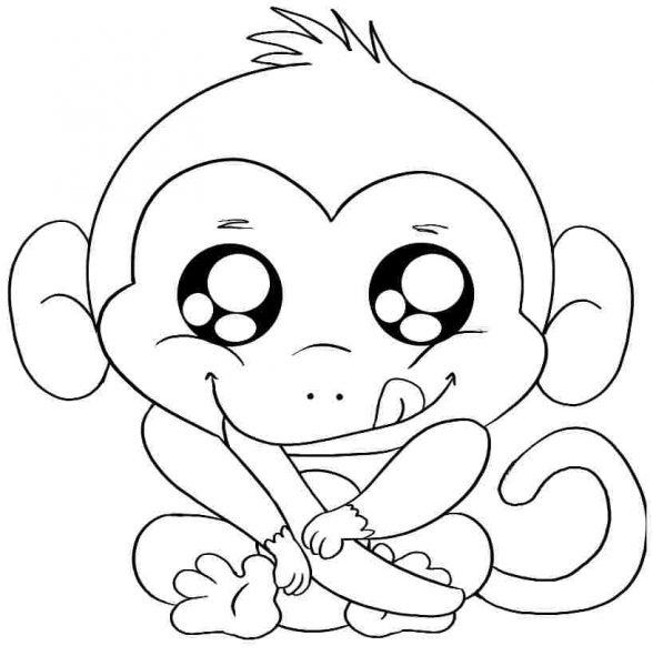 Chú khỉ dễ thương với trang trí lưỡi
