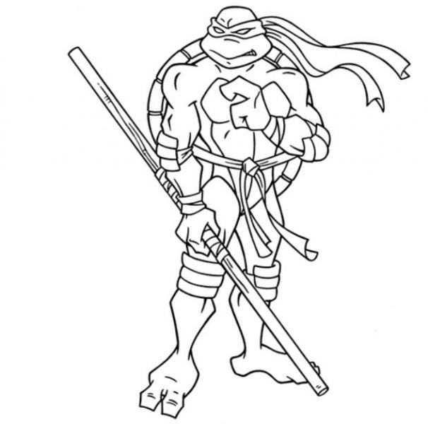 Vẽ ninja rùa bằng gậy