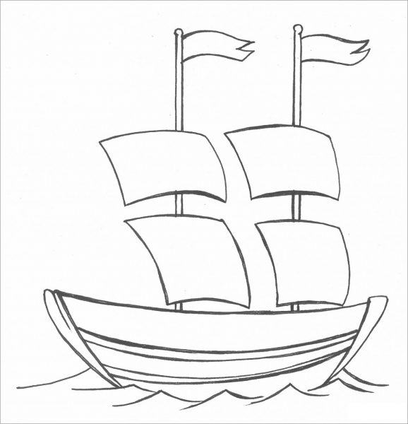 Một chiếc thuyền với 4 trang màu