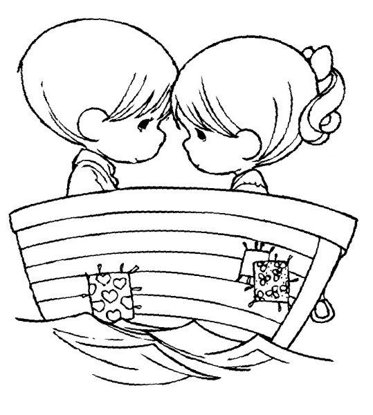 Tranh tô màu chiếc thuyền cho bé trai và bé gái