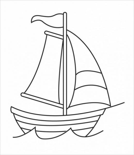 Một bản phác thảo của một chiếc thuyền với hai cánh buồm