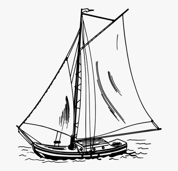 Vẽ một bức tranh thuyền buồm với gió thổi căng buồm