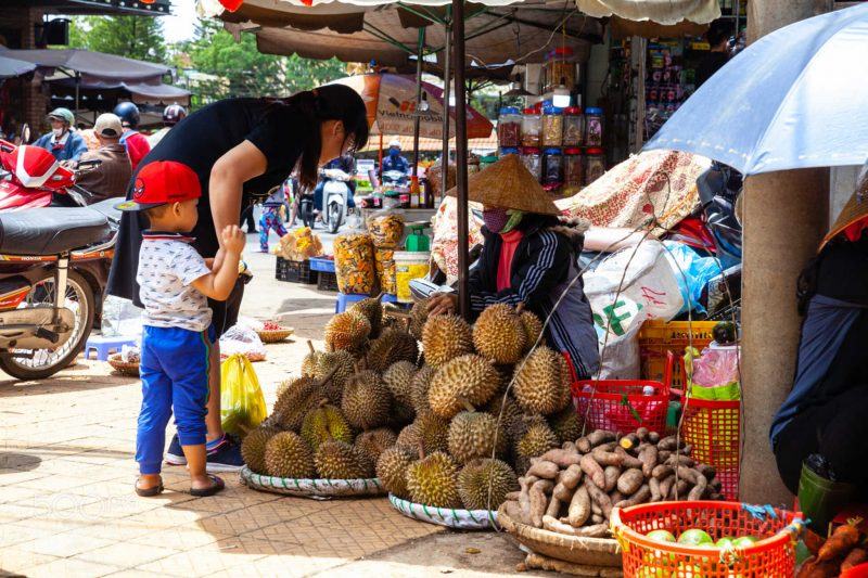 hình ảnh trái sầu riêng trên thị trường