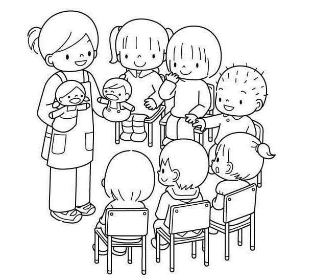 Phim hoạt hình về một giáo viên và một đứa trẻ đang học