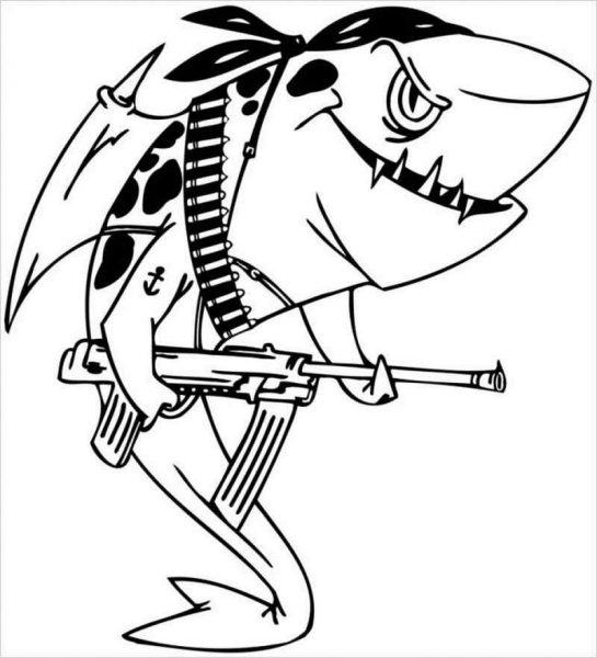 Phim hoạt hình về một con cá mập cầm súng