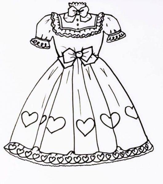 Một bản phác thảo của một chiếc váy với một chiếc nơ