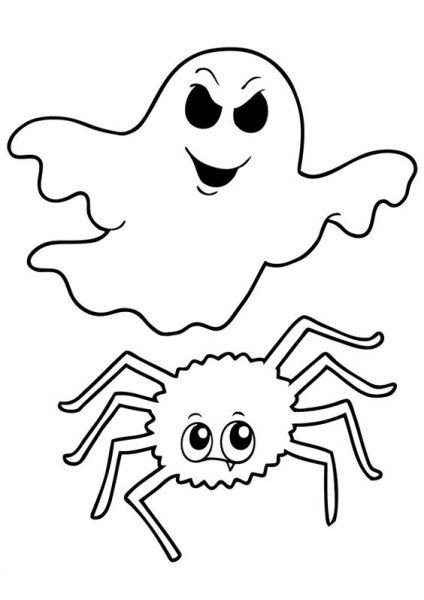 Tranh tô màu Halloween người nhện
