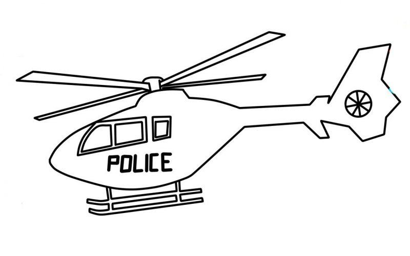Tranh tô màu trực thăng cảnh sát