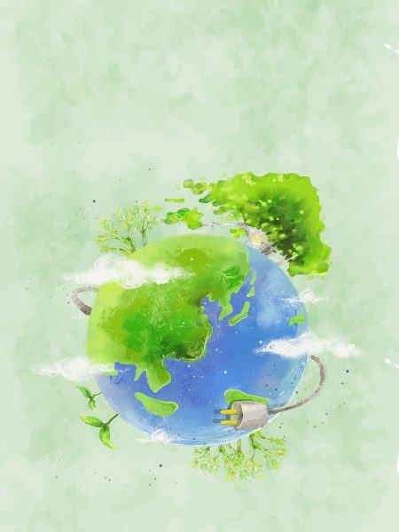 Hình ảnh bảo vệ môi trường trái đất bằng cây xanh, nước trong