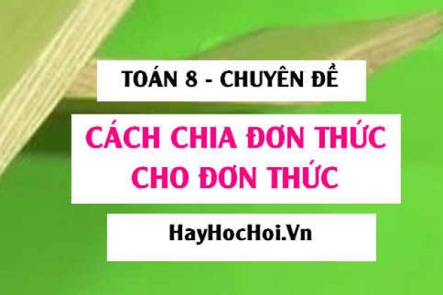 Cách chia đơn thức cho đơn thức, Phát biểu quy tắc, Ví dụ và Bài tập chia đơn thức cho đơn thức – Toán lớp 8