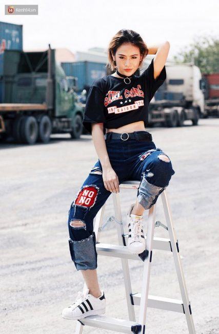 kết hợp crop top mát mẻ