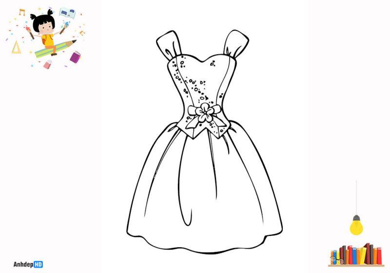 Chọn tải ngay bộ tranh tô màu váy công chúa cho bé gái yêu thời trang