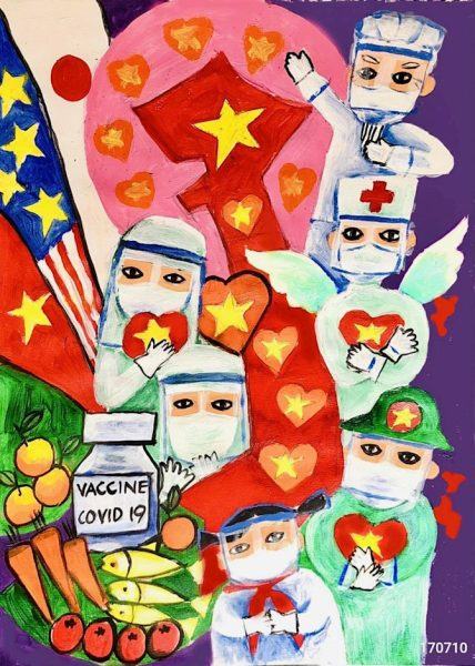Vẽ tranh với chủ đề tự hào là công dân Việt Nam đất nước triệu dân