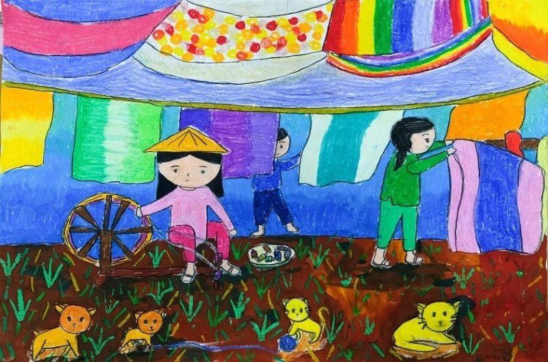 Vẽ tranh tự hào là công dân Việt Nam, giữ gìn truyền thống làng mỹ thuật