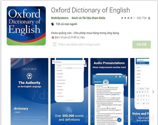 Ứng dụng từ điển Oxford 