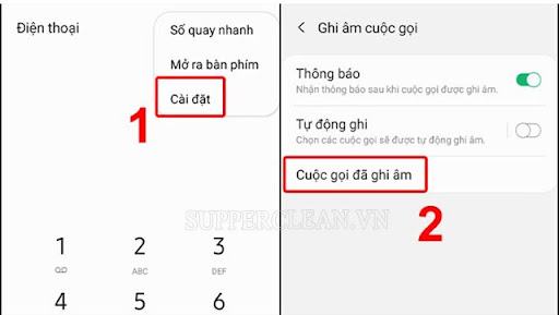 cách xem lại các cuộc gọi đã ghi