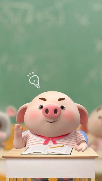 hình ảnh lợn đi học