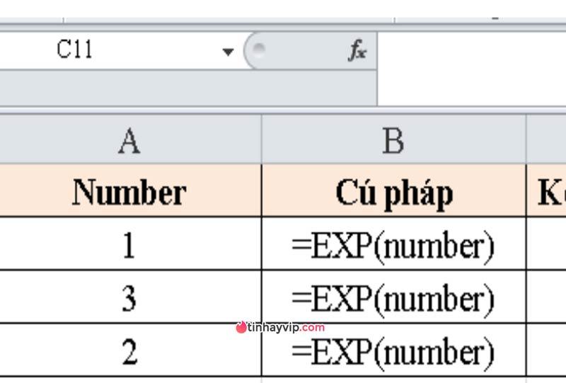 Exp là một công việc trong toán học