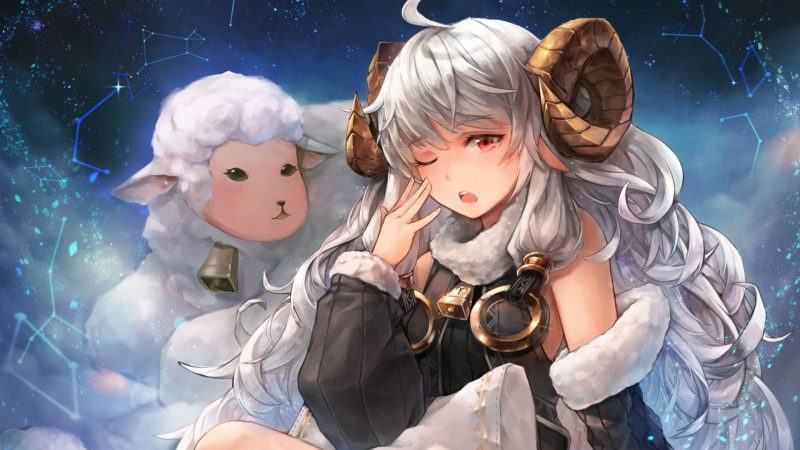 Hình ảnh anime nữ aries đang ngủ