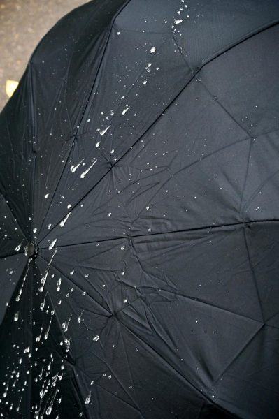 hình ảnh một giọt nước trên chiếc ô màu đen