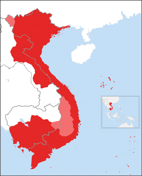Bản đồ Việt Nam toàn màu đỏ