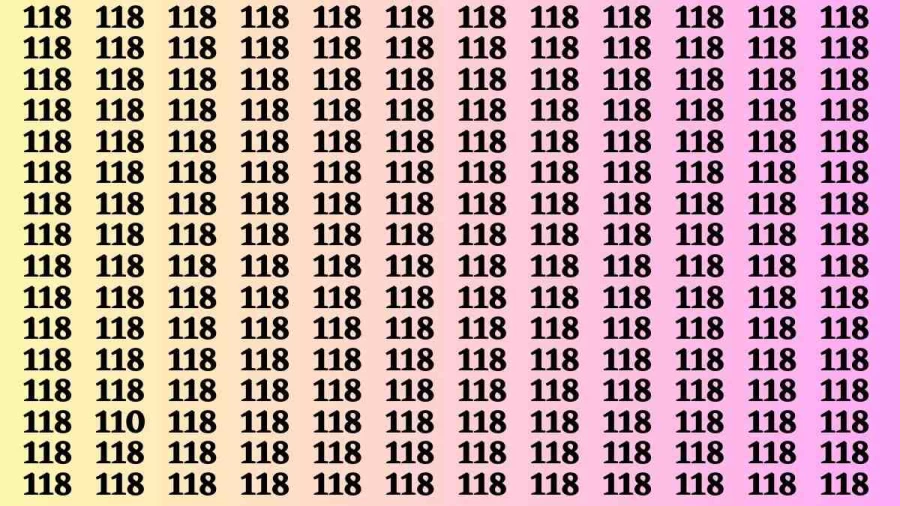 Observation Brain Test: If you have Sharp Eyes Find the number 110 among 118 in 12 Secs