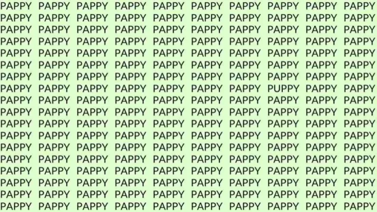 Observation Skills Test: If you have Eagle Eyes find the Word Puppy among Pappy in 12 Secs