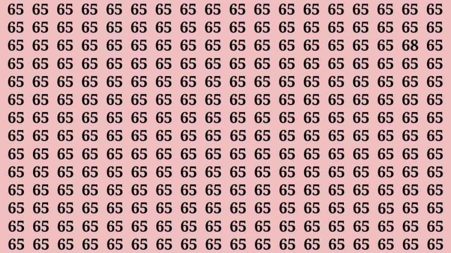 Observation Brain Test: If you have Sharp Eyes Find the number 68 among 65 in 20 Secs