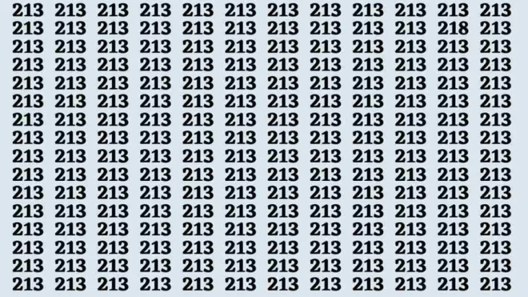 Observation Brain Test: If you have Sharp Eyes Find the number 218 in 20 Secs