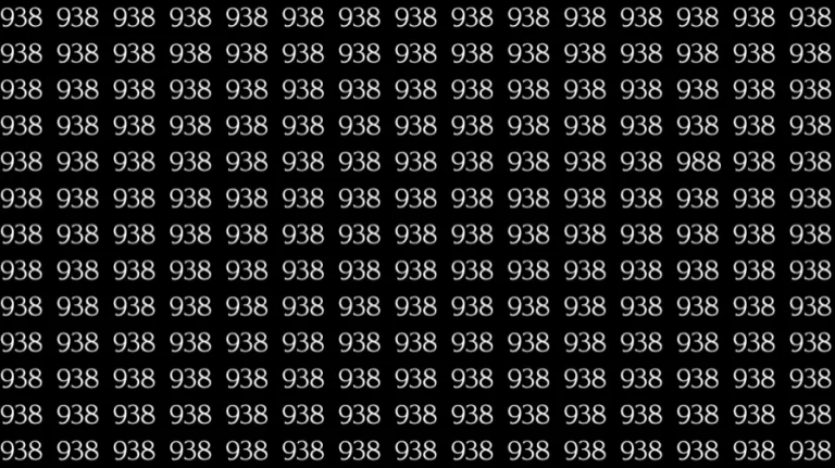 Optical Illusion Test: If you have Sharp Eyes Find the number 988 among 938 in 8 Seconds?